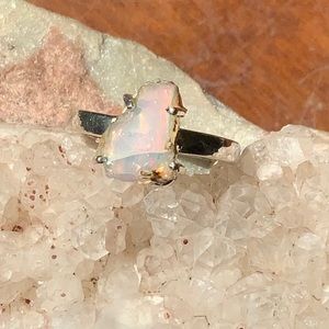 COPY - RAW ROUGH ETHIOPIAN OPAL 925 STERLING SILVER RING, SIZE 8.5